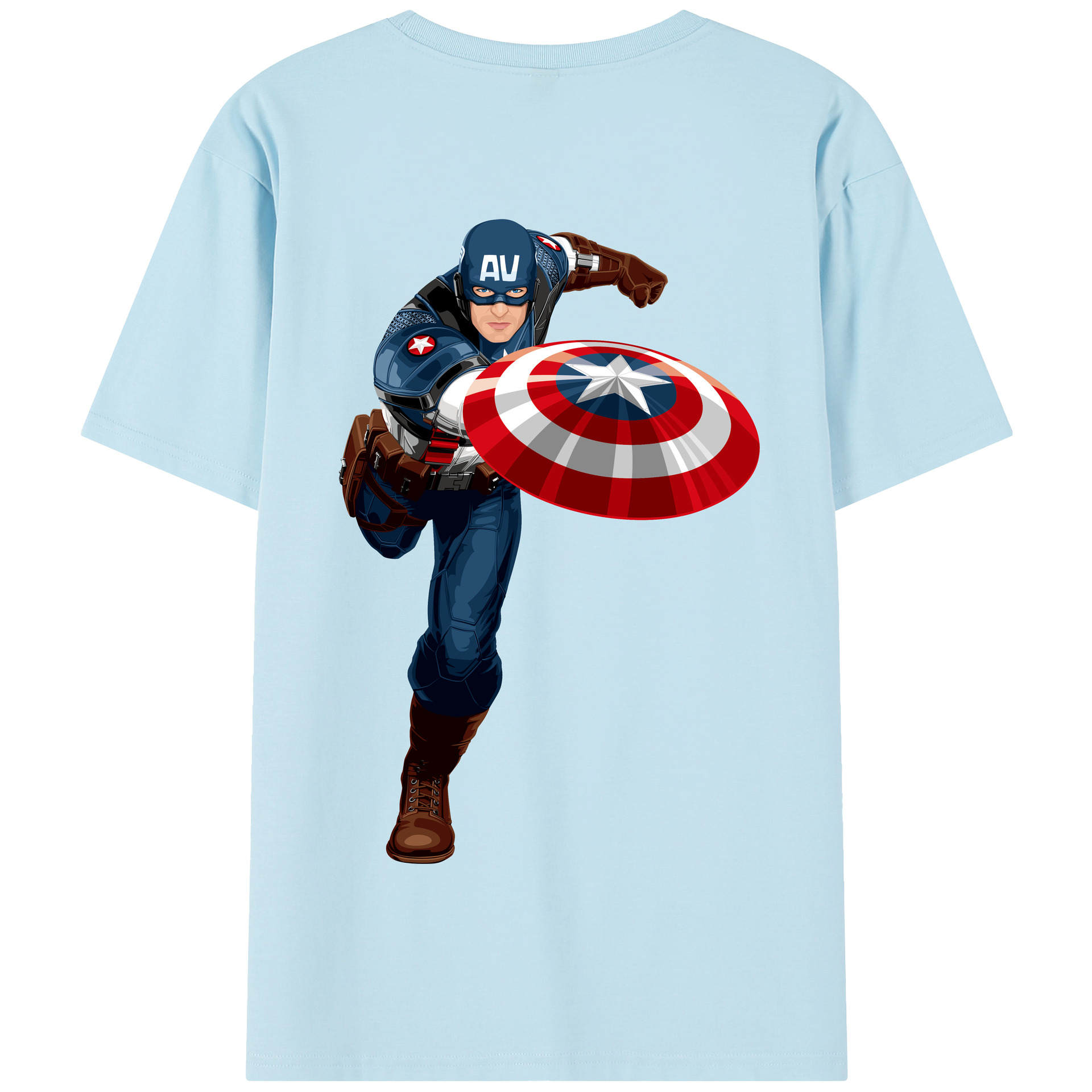 （画像用） アベンジャーズ The Avengers 綿100％半袖Tシャツ（背面プリント）
